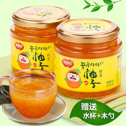 福事多蜂蜜柚子茶500g 2瓶 韩国风味蜜炼水果茶酱冲饮品